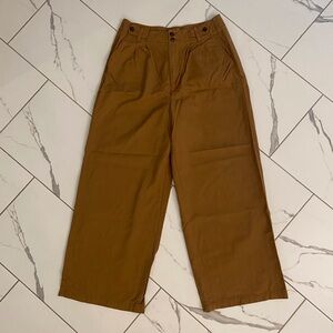 Madewell Tan Harlow Wide Leg Trousers